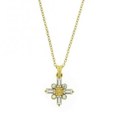gold crystal cross necklace.JPG